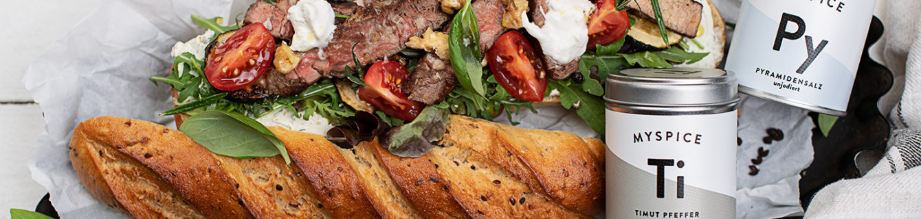 Knuspriges Steak Sandwich mit Sommergemüse